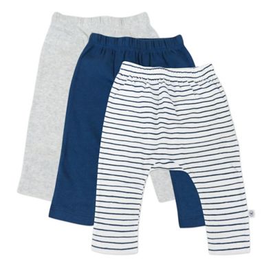 The Honest Company&reg; Newborn 3-Pack Cuffless Organic Cotton Harem Pants in Navy/Grey