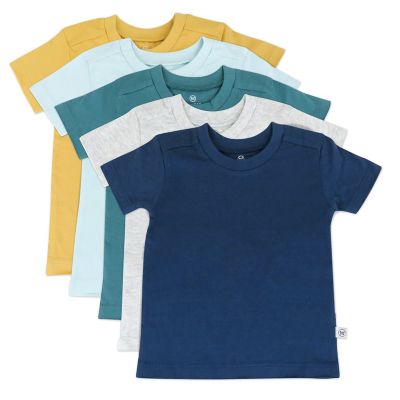 The Honest Company&reg; 5-Pack Seaside Organic Cotton T-Shirts in Blue/Multi