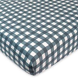 The Honest Company® Painted Buffalo Check Organic Cotton Fitted Crib Sheet in Charcoal