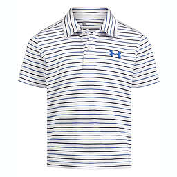 Under Armour® Size 4T Match Play Short Sleeve Stripe Polo Shirt in White/Multi