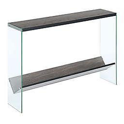 Convenience Concepts SoHo Console Table with V-Shaped Shelf in Weathered Grey