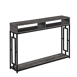 Convenience Concepts Town Square Deluxe Console Table with Shelf in Grey/Black