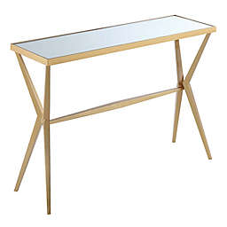 Convenience Concepts Saturn Console Table in Mirror/Gold