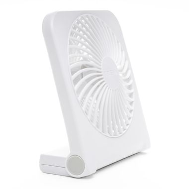 Treva&reg; Battery and USB Powered Desk Fan in White. View a larger version of this product image.