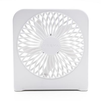 Treva&reg; Battery and USB Powered Desk Fan in White