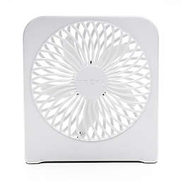 Treva® Battery and USB Powered Desk Fan in White