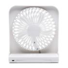 Alternate image 1 for Treva&reg; Battery and USB Powered Desk Fan in White