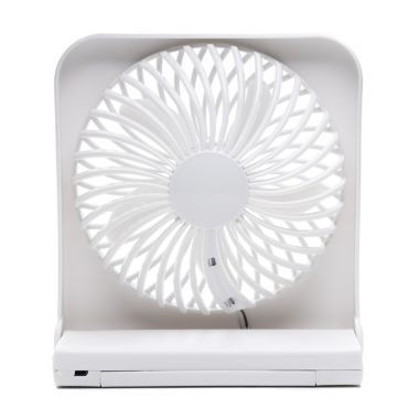Treva&reg; Battery and USB Powered Desk Fan in White. View a larger version of this product image.