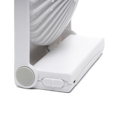Treva&reg; Battery and USB Powered Desk Fan in White. View a larger version of this product image.