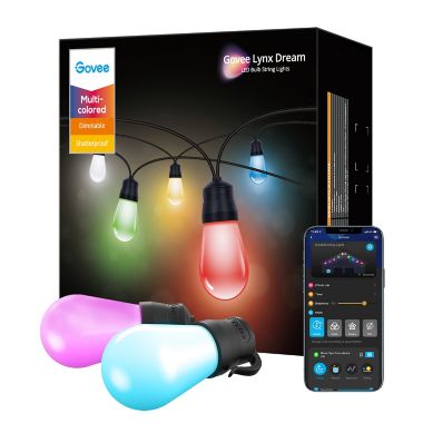 Govee Bluetooth RGBW 15-Bulb String Light Set. View a larger version of this product image.