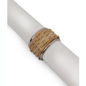 Everhome&trade; Woven Aluminum Napkin Ring in Silver/Natural