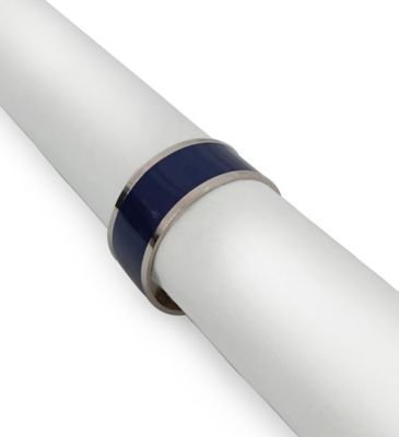 Everhome&trade; Enamel Color Napkin Ring in Blue/Silver