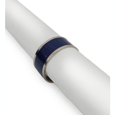 Everhome&trade; Enamel Color Napkin Ring in Blue/Silver. View a larger version of this product image.