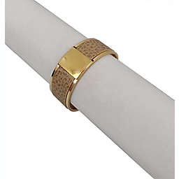 Everhome™ Faux Leather Printed Napkin Ring in Gold