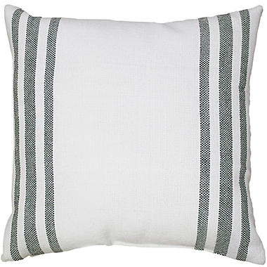 Everhome&trade; Border Stripe Outdoor Square Throw Pillow in Green. View a larger version of this product image.