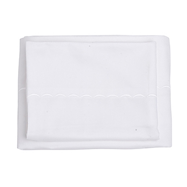 Everhome&trade; Egyptian Cotton Scallop Embroidered 700-Thread-Count Standard Pillowcases (Set of 2). View a larger version of this product image.