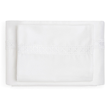 Everhome&trade; Egyptian Cotton Cane Embroidered 700-Thread-Count Queen Flat Sheet in White. View a larger version of this product image.
