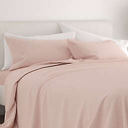 Home Collection Solid Flannel King Sheet Set in Blush