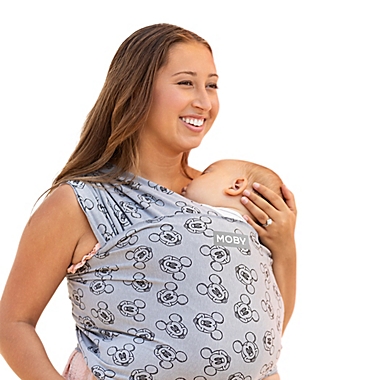 Moby Wrap&reg; Merry Mickey Baby Wrap Carrier in Grey. View a larger version of this product image.