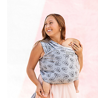 Moby Wrap&reg; Merry Mickey Baby Wrap Carrier in Grey. View a larger version of this product image.