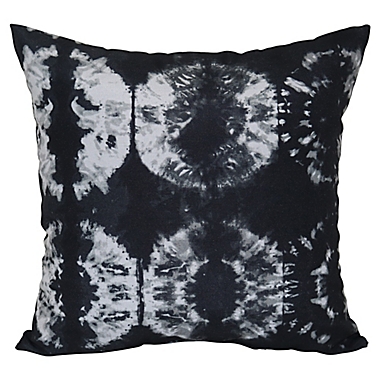 Tie Dye Shibori Rings Indoor/Outdoor Throw Pillow in Jet Set. View a larger version of this product image.