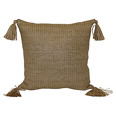 Everhome&trade; Hermosa Woven Square Indoor/Outdoor Throw Pillow in Natural. View a larger version of this product image.
