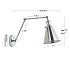 Alternate image 5 for JONATHAN Y Rover Adjustable Classic Glam Arm Metal LED Wall Sconce in Chrome (Set of 2)