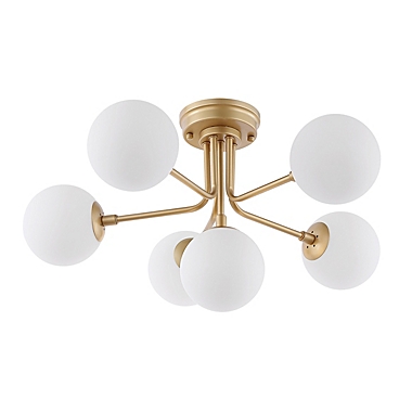 JONATHAN Y Olivier Parisian 24-Inch 6-Light Globe Modern Iron Bistro LED Semi Flush Mount. View a larger version of this product image.