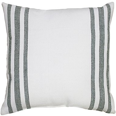Everhome&trade; Border Stripe Outdoor Square Throw Pillow in Green. View a larger version of this product image.