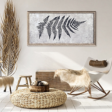 Bee &amp; Willow&trade; Giant Leaf 60-Inch x 30-Inch Embellished Canvas Framed Wall Art. View a larger version of this product image.