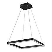 JONATHAN Y Nero 15.75-Inch Square Contemporary Modern Metal Integrated LED Pendant Light