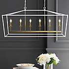 Alternate image 4 for JONATHAN Y Pagoda 49-Inch 6-Light Classic Traditional Metal LED Pendant in White/Brass Gold