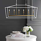 Alternate image 1 for JONATHAN Y Pagoda 49-Inch 6-Light Classic Traditional Metal LED Pendant in White/Brass Gold