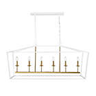 Alternate image 3 for JONATHAN Y Pagoda 49-Inch 6-Light Classic Traditional Metal LED Pendant in White/Brass Gold