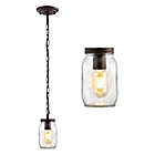 Alternate image 9 for JONATHAN Y Gaines 5.5-Inch Farmhouse Iron Mason Jar LED Pendant in Oil Rubbed Bronze/Clear