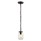 Alternate image 3 for JONATHAN Y Gaines 5.5-Inch Farmhouse Iron Mason Jar LED Pendant in Oil Rubbed Bronze/Clear