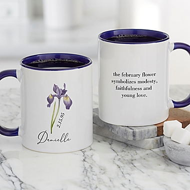 Birth Month Flower Personalized 11 oz. Coffee Mug. View a larger version of this product image.