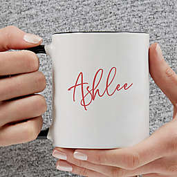 Trendy Script Name Personalized 11 oz. Coffee Mug In Black