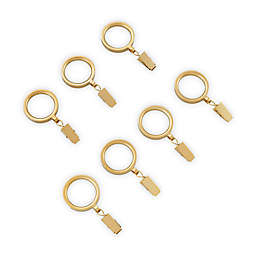 Everhome™ Clyde Beveled Clip Rings in Brushed Gold (Set of 7)