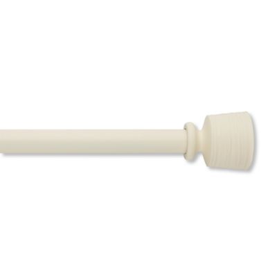 Everhome&trade; Clyde Striae Single Curtain Rod Set in Seed Pearl