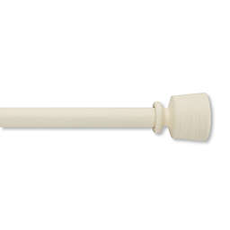 Everhome™ Clyde Striae Single Curtain Rod Set in Seed Pearl