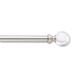 Everhome™ Clyde Clear Knob 18 to 36-Inch Adjustable Single Curtain Rod Set in Nickel