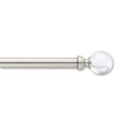 Everhome&trade; Clyde Clear Knob 18 to 36-Inch Adjustable Single Curtain Rod Set in Nickel