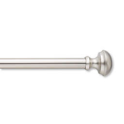 Everhome™ Clyde Stepped Knob Single Curtain Rod Set in Brushed Nickel
