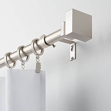 Everhome&trade; Clyde 18 to 36-Inch Adjustable Single Curtain Rod Set in Brushed Nickel. View a larger version of this product image.