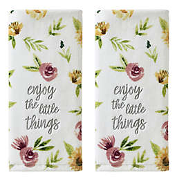 SKL Home "Enjoy Little Things" 2-Piece Hand Towel Set in White