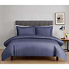Alternate image 2 for Nestwell&trade; Pima Cotton Striped 3-Piece Full/Queen Comforter Set in Folkstone Grey