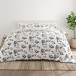 Home Collection® Edgy Flower 2-Piece Reversible Twin/Twin XL Duvet Cover Set in Grey