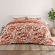 Home Collection Boho Flower 2-Piece Twin/Twin XL Reversible Duvet Cover Set in Clay