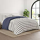 Alternate image 4 for Home Collection Desert Stripe 2-Piece Twin/Twin XL Reversible Duvet Cover Set in Navy